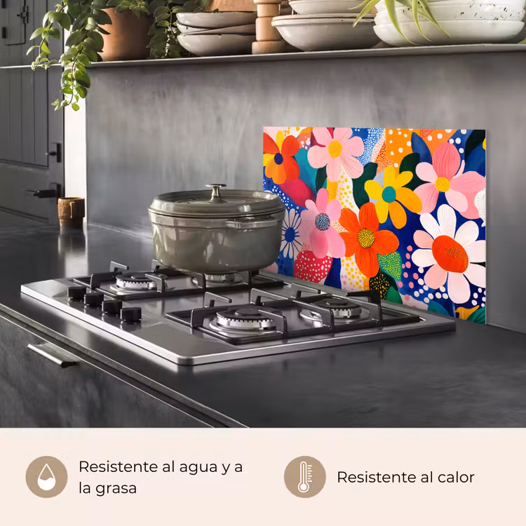 Salpicaderos de cocina - Flores - Colorido - Lunares — 2
