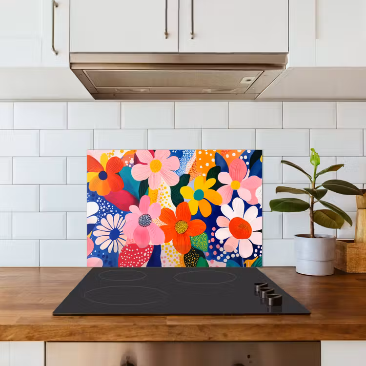 Salpicaderos de cocina - Flores - Colorido - Lunares — 3