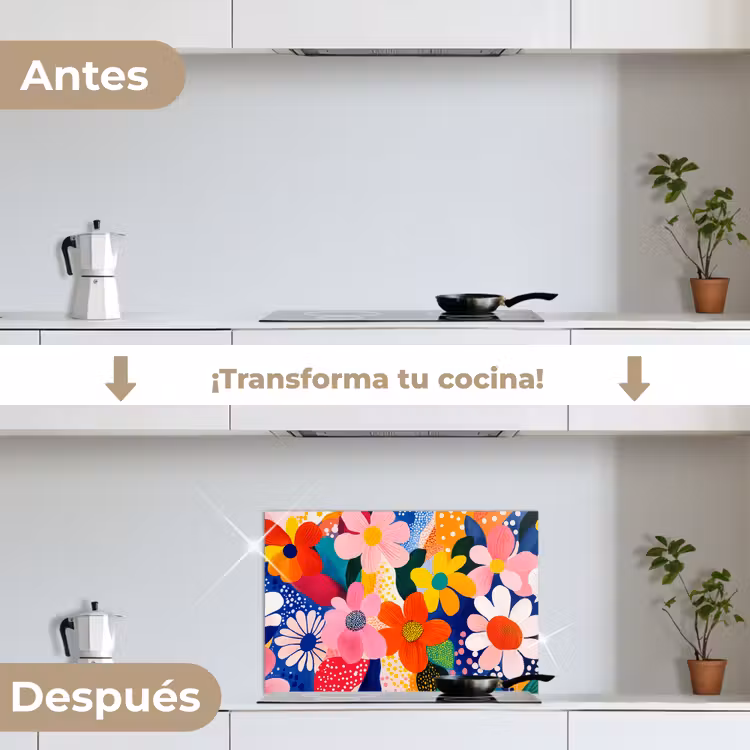 Salpicaderos de cocina - Flores - Colorido - Lunares — 7