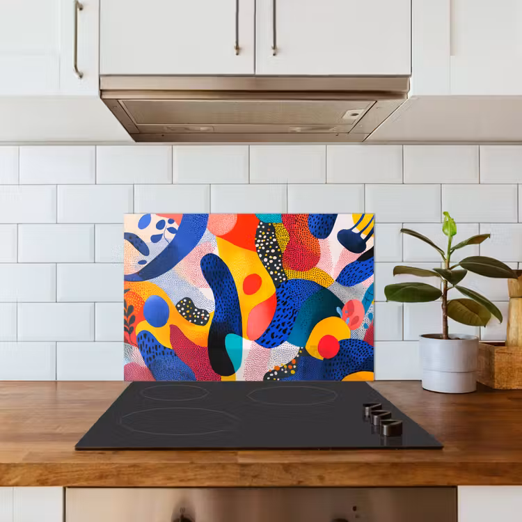 Salpicaderos de cocina - Formas - Abstracto - Puntos - Azul — 3