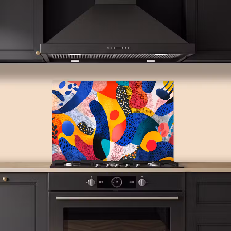 Salpicaderos de cocina - Formas - Abstracto - Puntos - Azul — 5