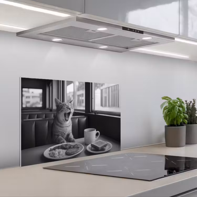 Salpicaderos de cocina - Gato - Café - Pan - Negro — 1