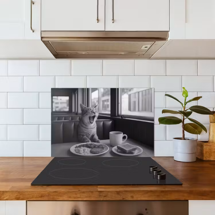 Salpicaderos de cocina - Gato - Café - Pan - Negro — 3