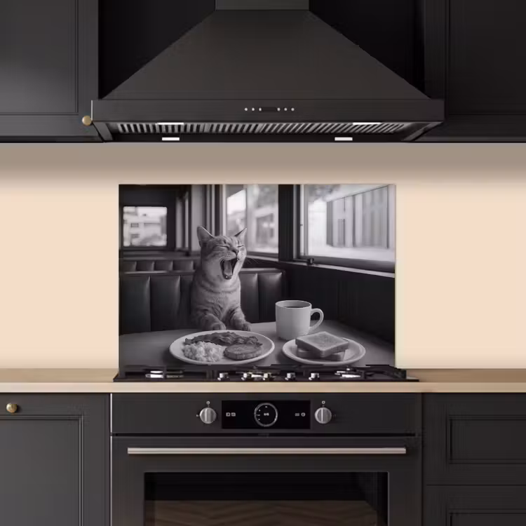 Salpicaderos de cocina - Gato - Café - Pan - Negro — 5