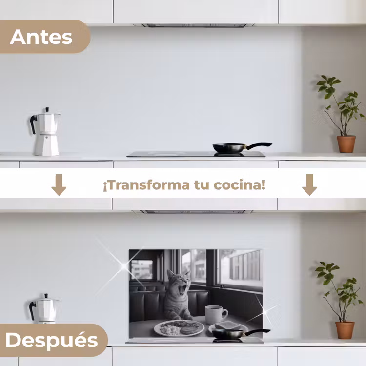 Salpicaderos de cocina - Gato - Café - Pan - Negro — 7