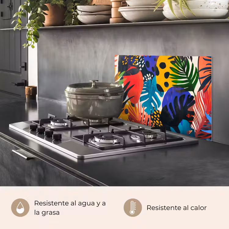 Salpicaderos de cocina - Hojas - Formas - Abstracto - Colorido — 2