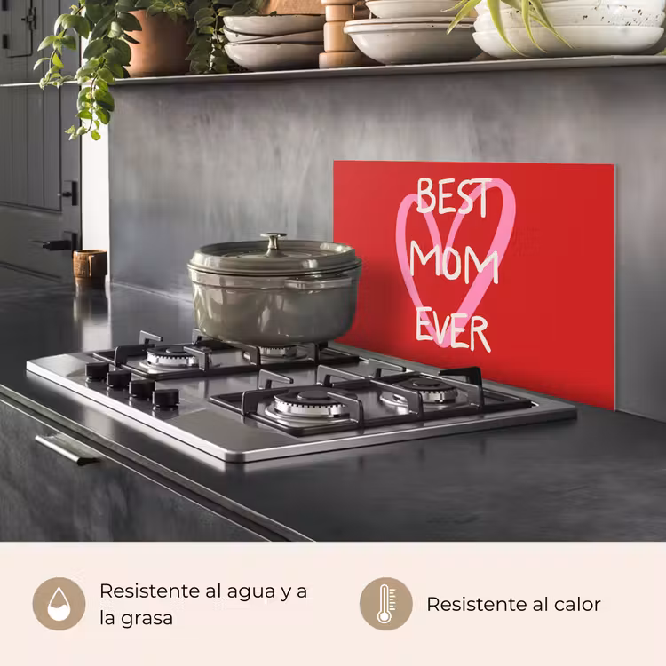Salpicaderos de cocina - Madre - Cita - Corazón - Rojo — 2