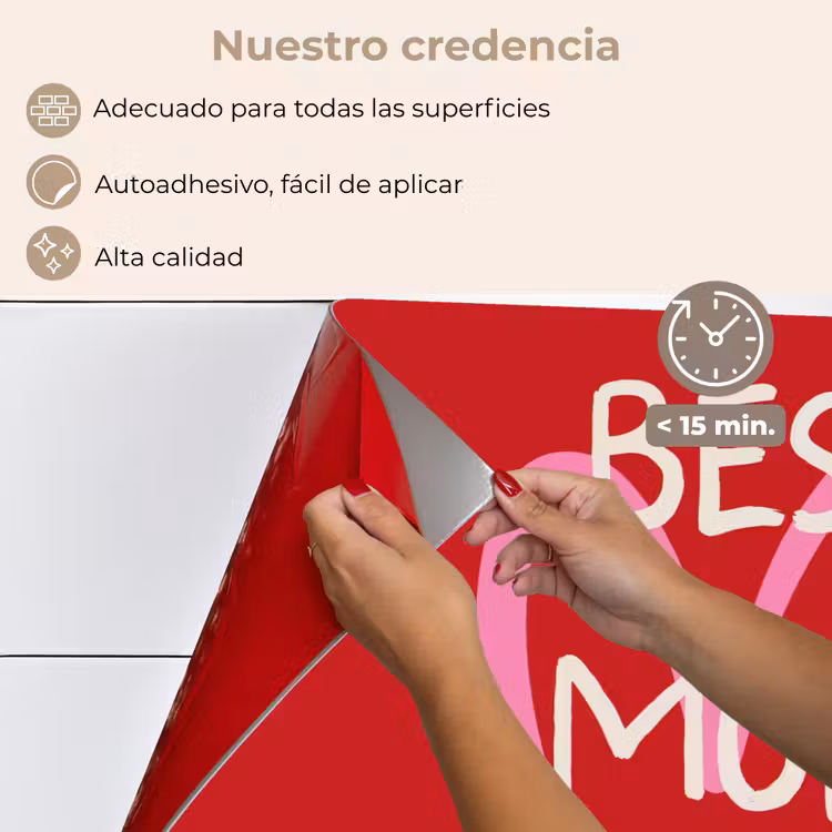 Salpicaderos de cocina - Madre - Cita - Corazón - Rojo — 4