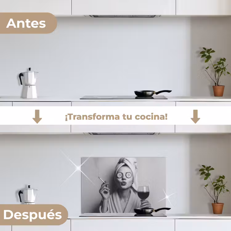 Salpicaderos de cocina - Mujer - Máscara - Vino - Cigarrillo — 7