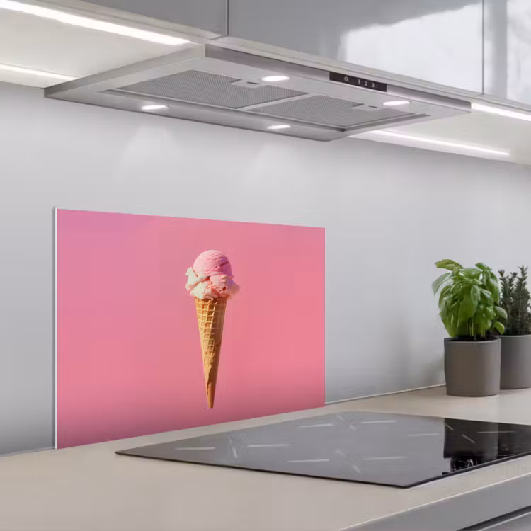 Salpicaderos de cocina - Cuerno - Pala de helado - Rosa — 1
