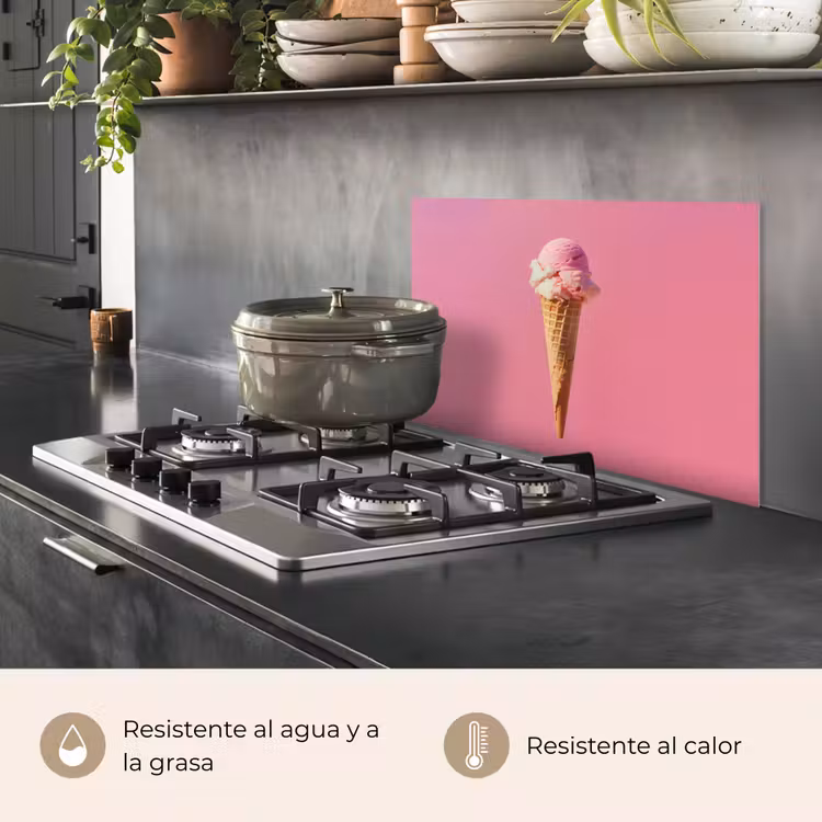 Salpicaderos de cocina - Cuerno - Pala de helado - Rosa — 2