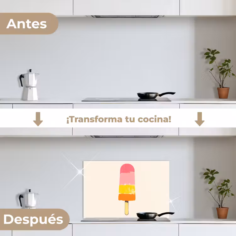 Salpicaderos de cocina - Helado de agua - Retro - Stick - Rosa — 7