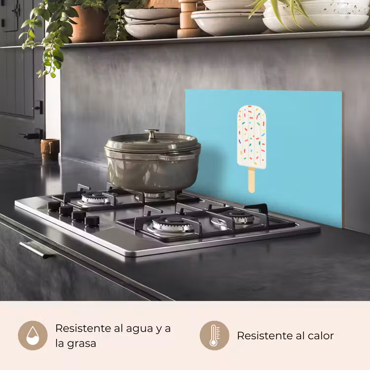 Salpicaderos de cocina - Helado - Palito - Espolvoreado - Azul claro — 2