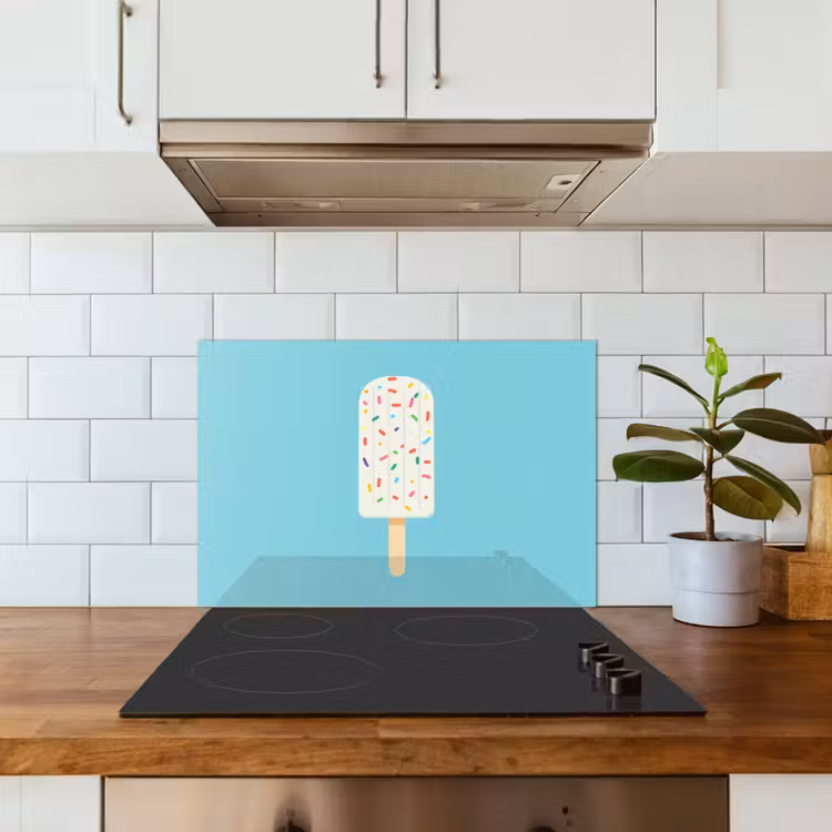 Salpicaderos de cocina - Helado - Palito - Espolvoreado - Azul claro — 3