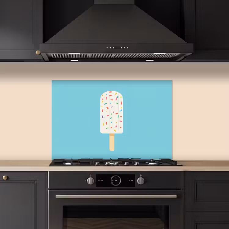 Salpicaderos de cocina - Helado - Palito - Espolvoreado - Azul claro — 5