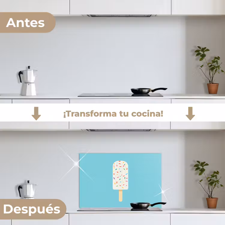 Salpicaderos de cocina - Helado - Palito - Espolvoreado - Azul claro — 7