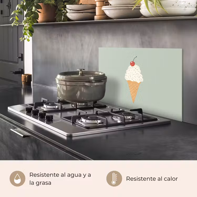 Salpicaderos de cocina - Ilustración - Helado - Moteado - Cereza — 2