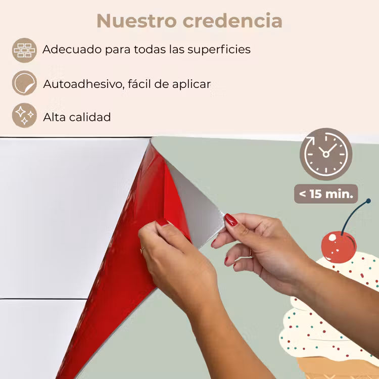 Salpicaderos de cocina - Ilustración - Helado - Moteado - Cereza — 4