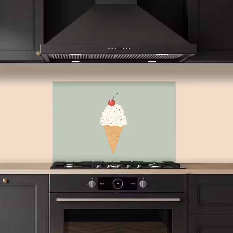 Salpicaderos de cocina - Ilustración - Helado - Moteado - Cereza — 5