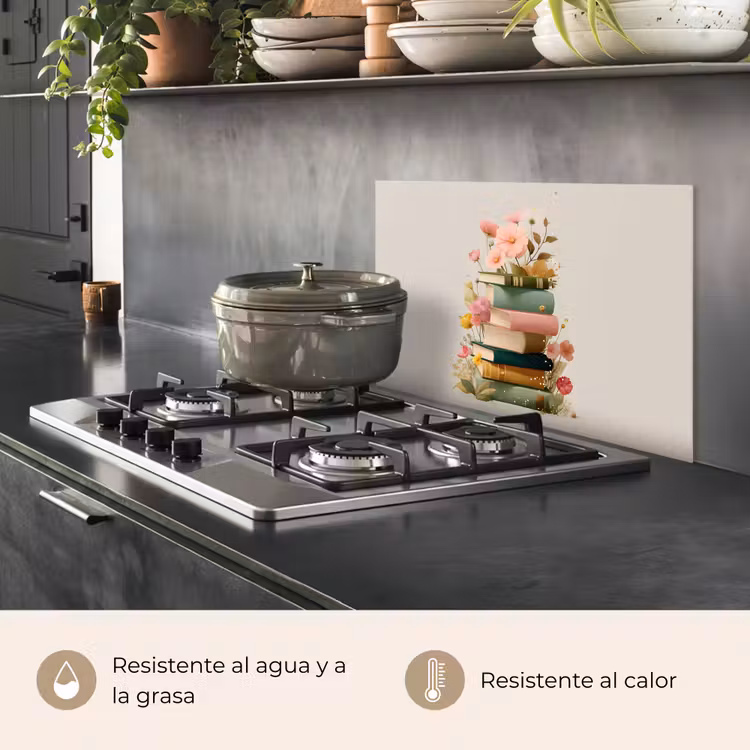 Salpicaderos de cocina - Libros - Pila - Flores - Colorido — 2