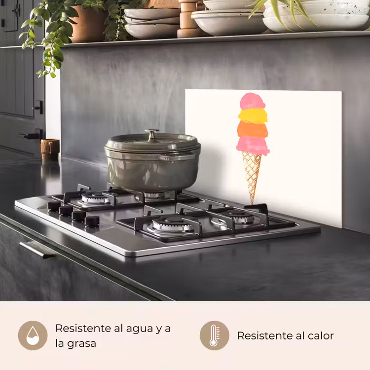 Salpicaderos de cocina - Pala de helado - Cuernos - Ilustración - Minimalista — 2