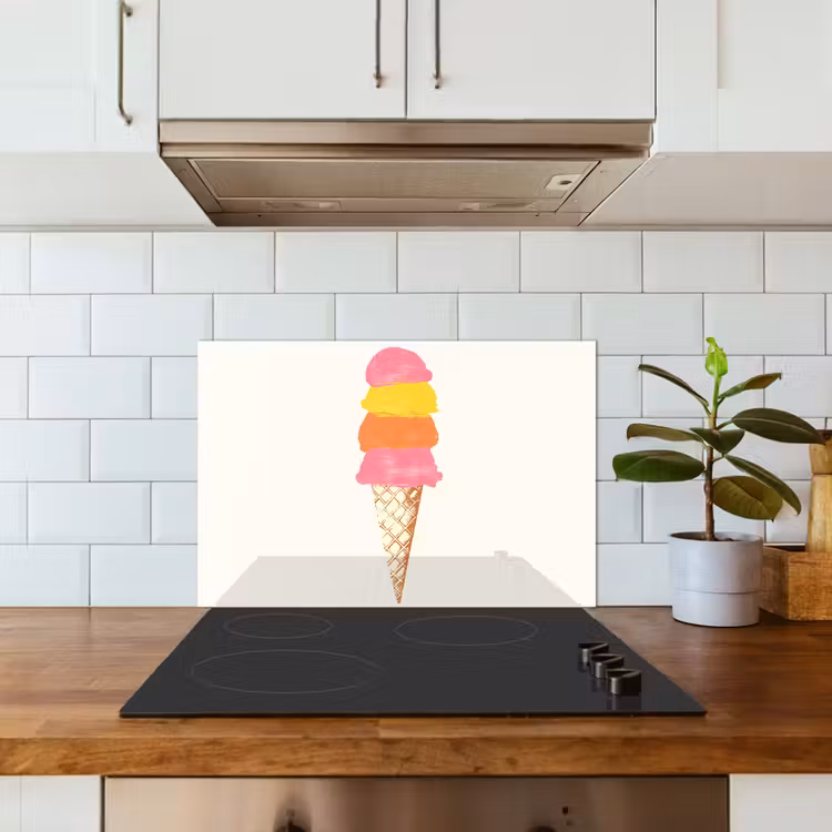 Salpicaderos de cocina - Pala de helado - Cuernos - Ilustración - Minimalista — 3