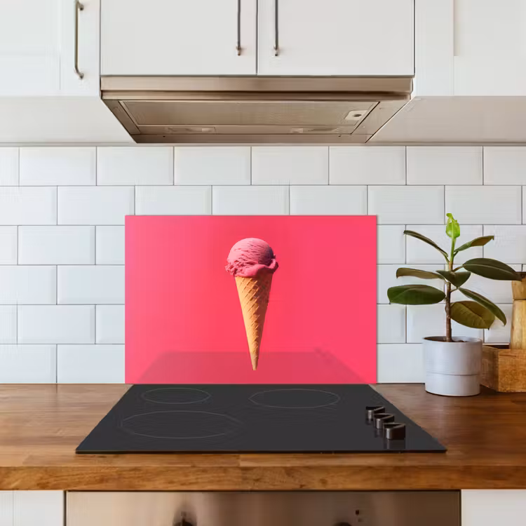 Salpicaderos de cocina - Pala helado - Rosa - Cuerno — 3