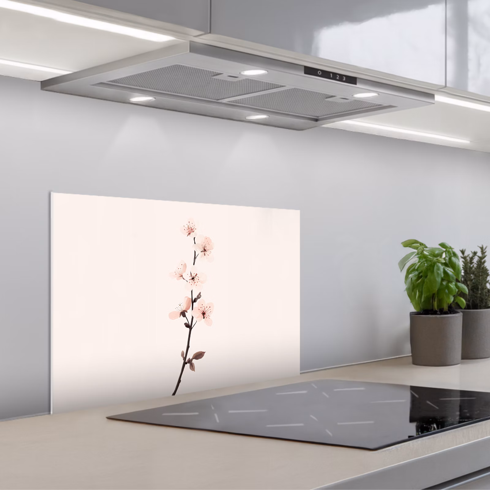 Salpicaderos de cocina - Minimalista - Flor - Rama - Rosa — 1
