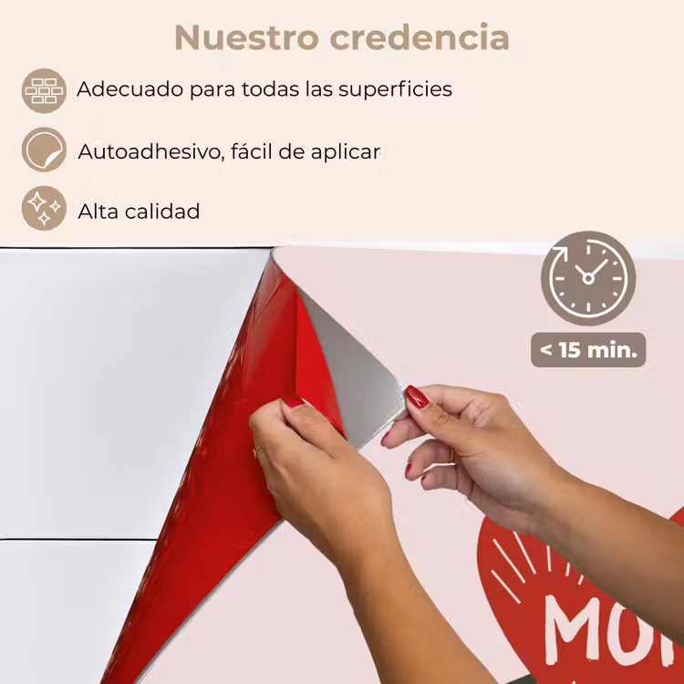 Salpicaderos de cocina - Corazón - Rojo - Flor - Madre — 4