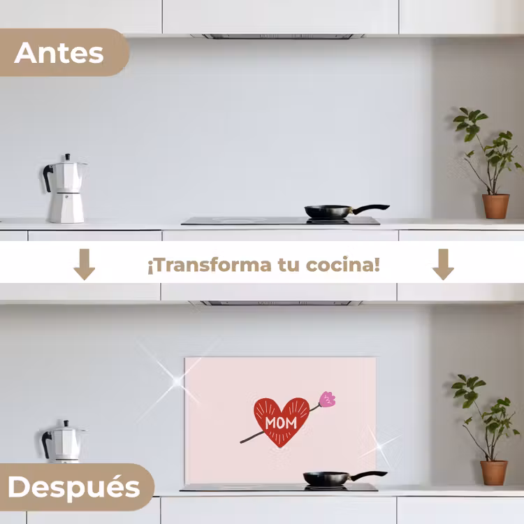 Salpicaderos de cocina - Corazón - Rojo - Flor - Madre — 7