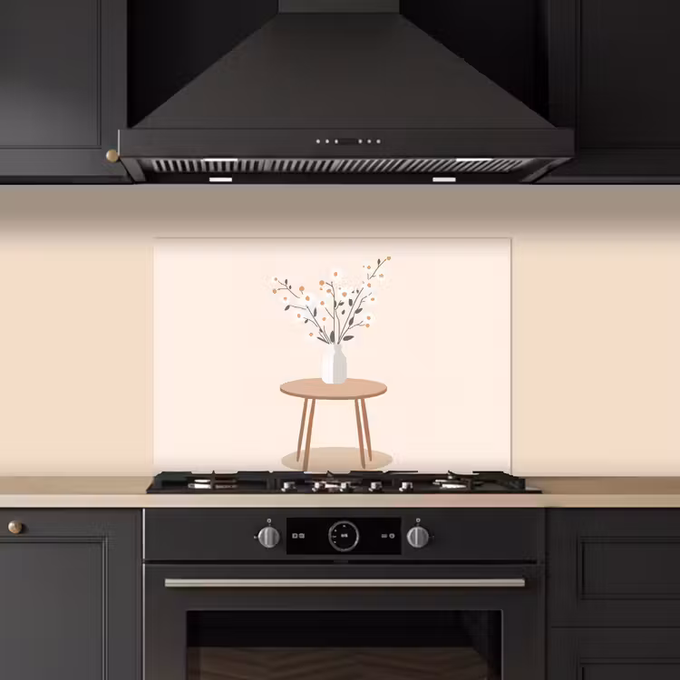 Salpicaderos de cocina - Jarrón - Flores - Margaritas - Beige — 5