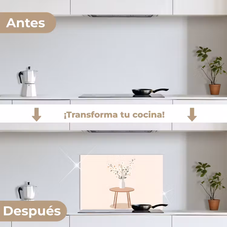 Salpicaderos de cocina - Jarrón - Flores - Margaritas - Beige — 7