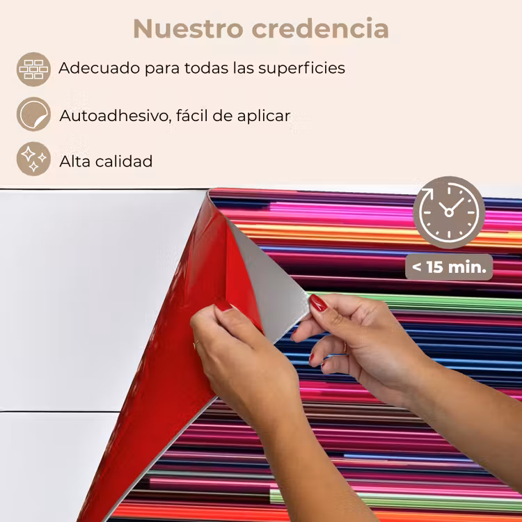Salpicaderos de cocina - Juego - Abstracto - Líneas - Horizontal - Colorido — 4