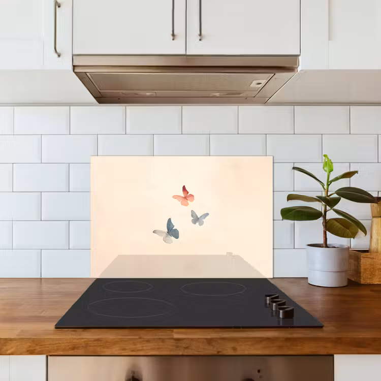 Salpicaderos de cocina - Mariposas - Minimalista - Rosa — 3