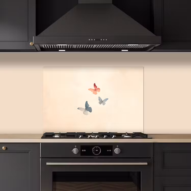 Salpicaderos de cocina - Mariposas - Minimalista - Rosa — 5