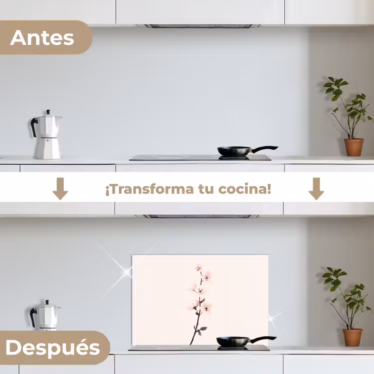 Salpicaderos de cocina - Minimalista - Flor - Rama - Rosa — 7