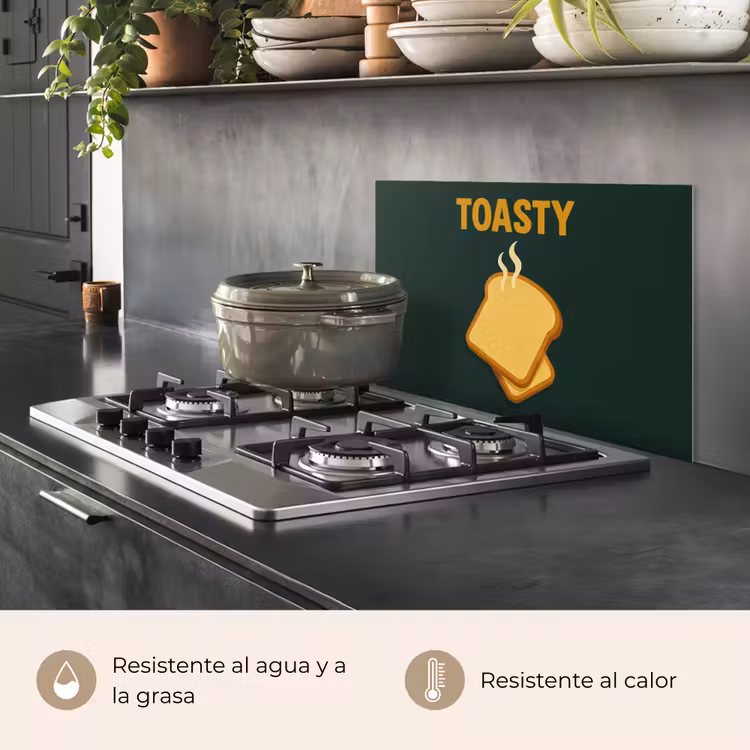 Salpicaderos de cocina - Pan - Tostadas - Verde - Minimalista — 2
