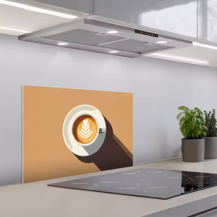 Salpicaderos de cocina - Capuchino - Taza - Plato - Minimalista — 1
