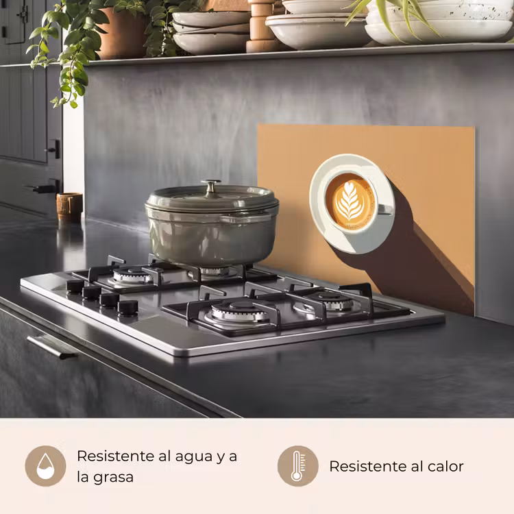 Salpicaderos de cocina - Capuchino - Taza - Plato - Minimalista — 2