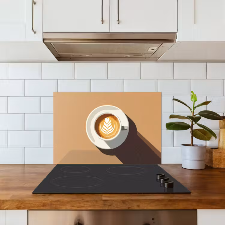 Salpicaderos de cocina - Capuchino - Taza - Plato - Minimalista — 3