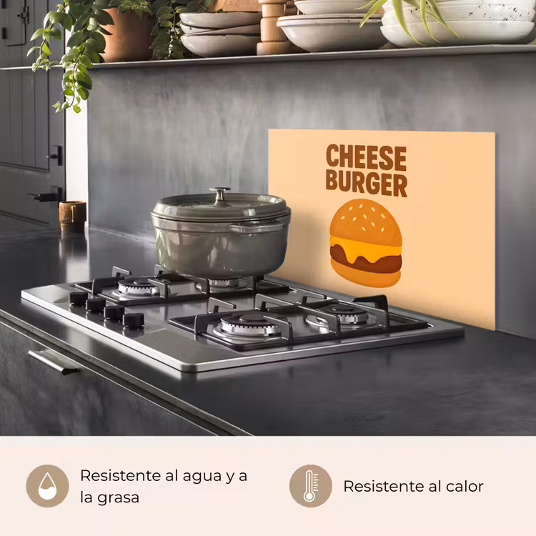 Salpicaderos de cocina - Cheeseburger - Minimalista - Amarillo — 2