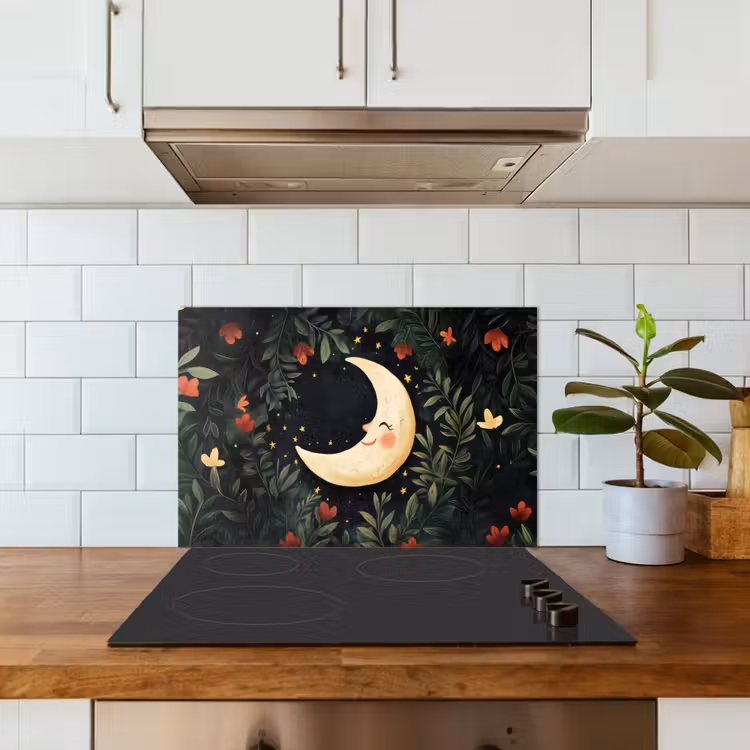 Salpicaderos de cocina - Luna - Flores - Cielo nocturno — 3