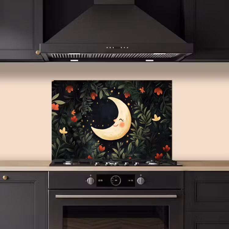 Salpicaderos de cocina - Luna - Flores - Cielo nocturno — 5
