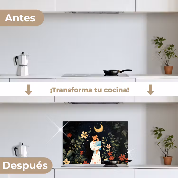 Salpicaderos de cocina - Madre - Niño - Colorido - Flores — 7