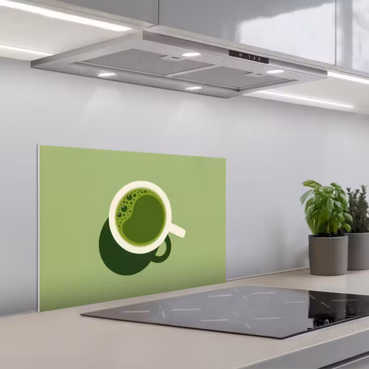 Salpicaderos de cocina - Minimalista - Vasos - Matcha -Verde — 1