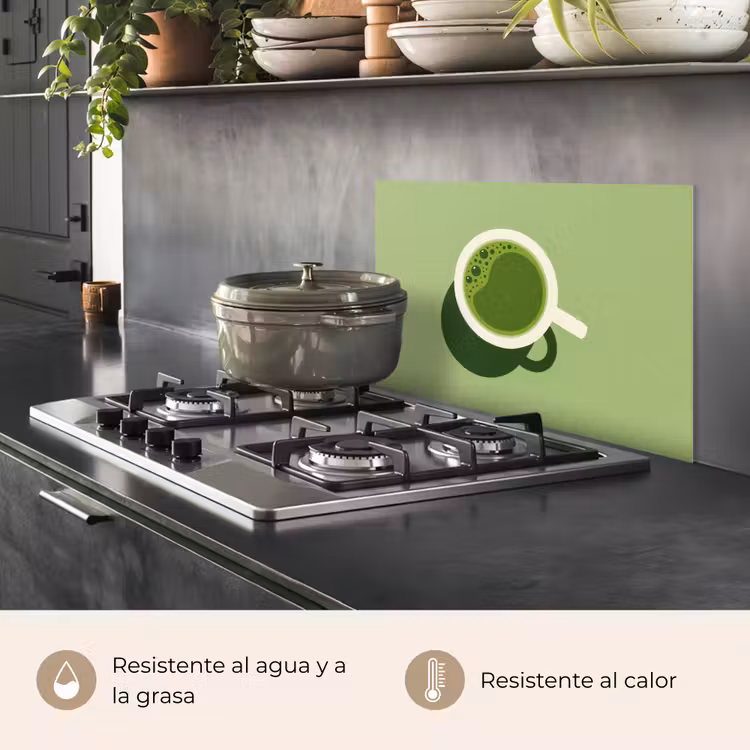 Salpicaderos de cocina - Minimalista - Vasos - Matcha -Verde — 2