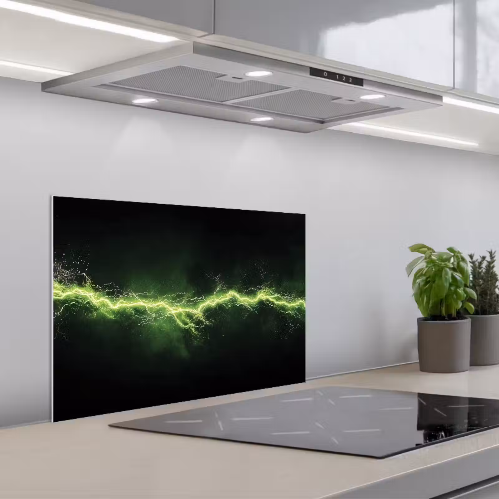 Salpicaderos de cocina - Juego - Electricidad - Línea - Chispas - Verde — 1