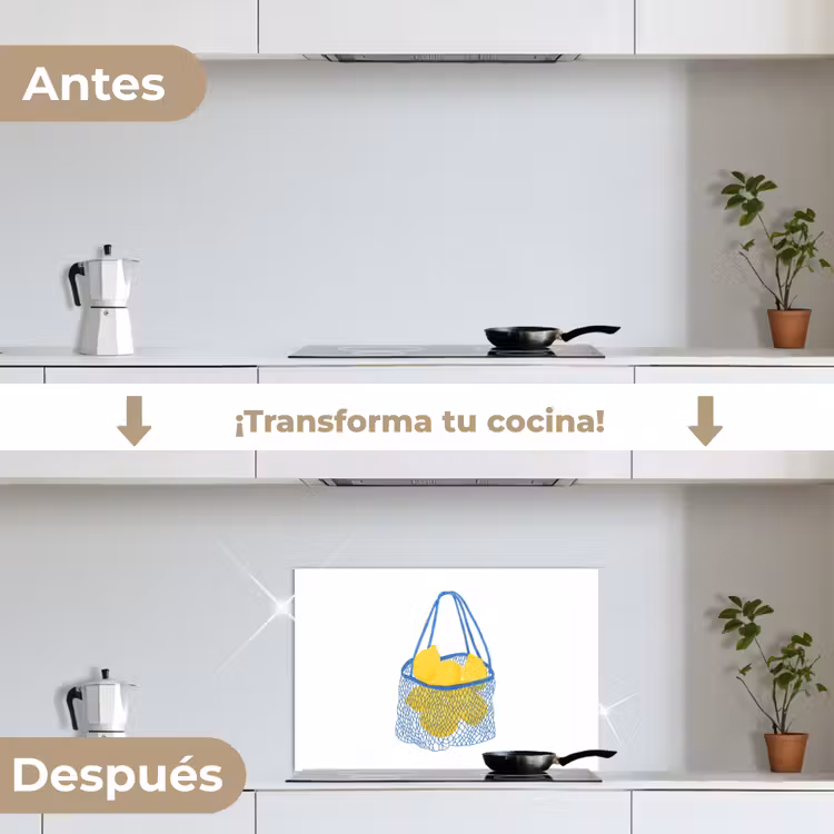 Salpicaderos de cocina - Bolsa - Azul - Limones - Ilustración — 7