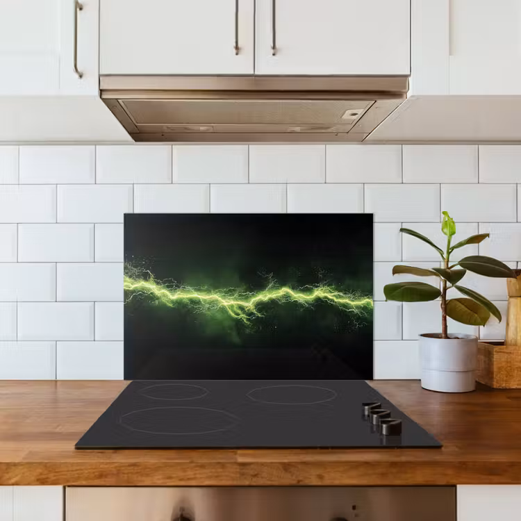 Salpicaderos de cocina - Juego - Electricidad - Línea - Chispas - Verde — 3