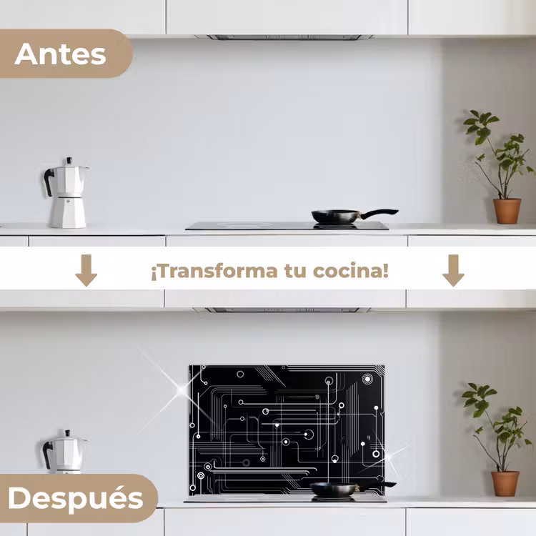 Salpicaderos de cocina - Juego - Abstracto - Líneas - Círculos - Negro — 7